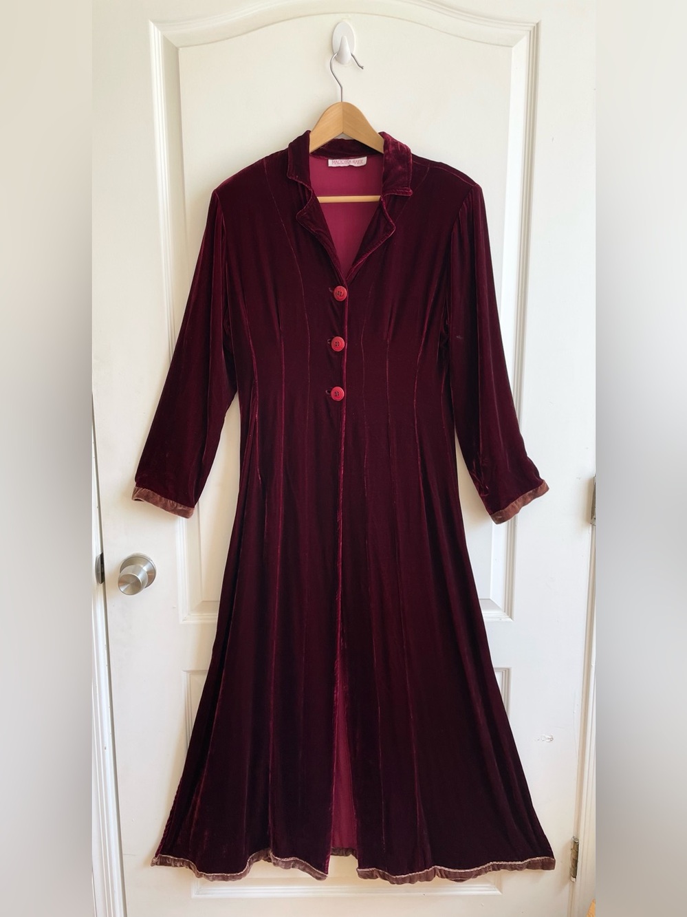 Marrika Nakk Velvet Duster Western Victorian Dress Overcoat Jacket Size 4